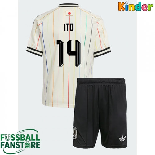 Japan Junya Ito #14 Replik Auswärtstrikot Kinder WM 2026 Kurzarm (+ Kurze Hosen)